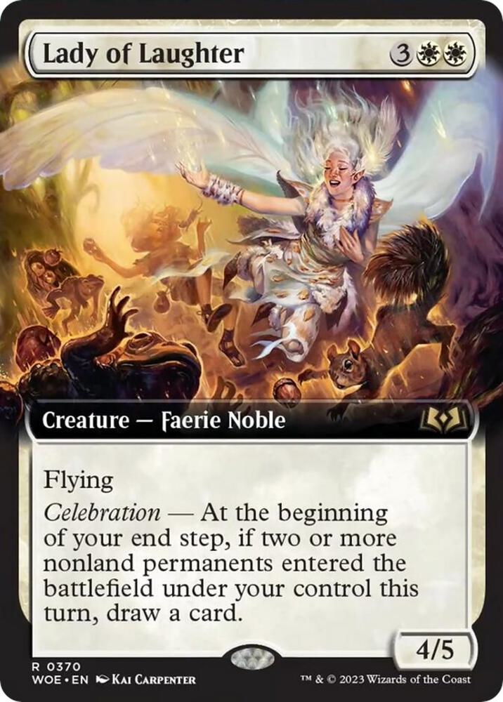 Lady of Laughter (Extended Art) 370 card from Wilds of Eldraine