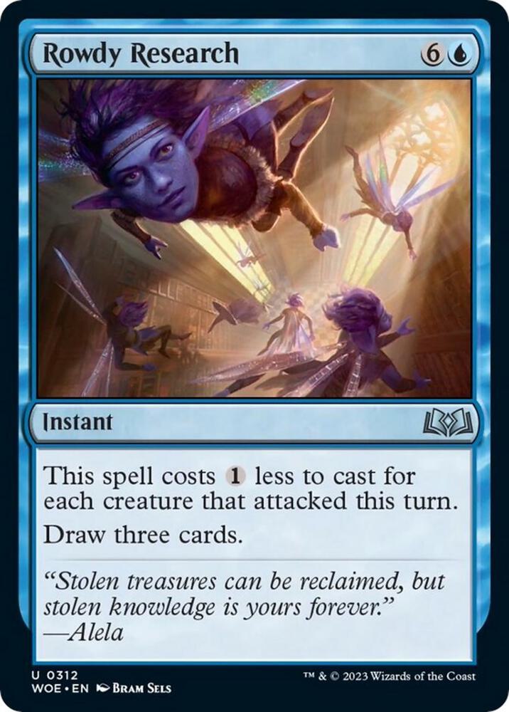 Rowdy Research 312 card from Wilds of Eldraine