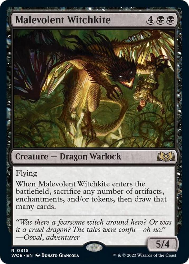 Malevolent Witchkite 315 card from Wilds of Eldraine
