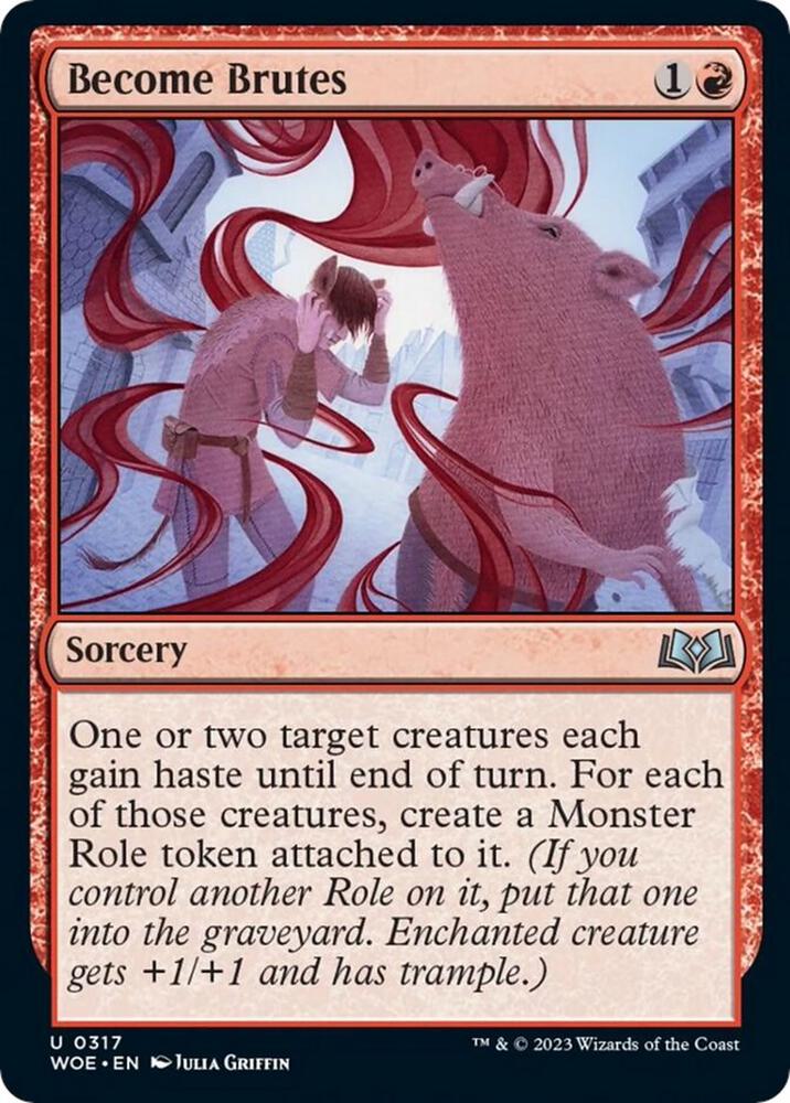 Become Brutes 317 card from Wilds of Eldraine