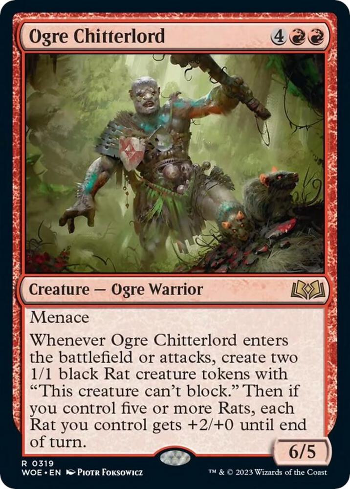 Ogre Chitterlord 319 card from Wilds of Eldraine
