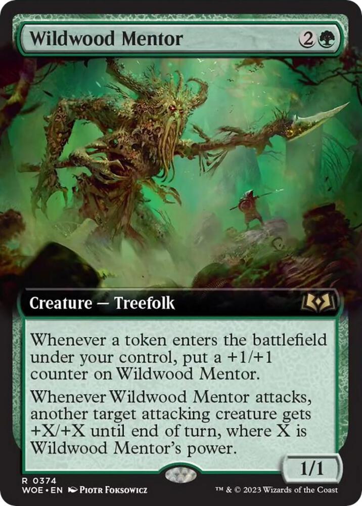 Wildwood Mentor (Extended Art) 374 card from Wilds of Eldraine