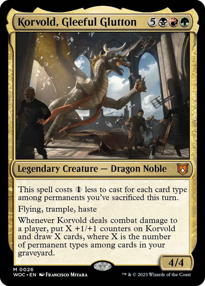Korvold, Gleeful Glutton 26 card from Commander: Wilds of Eldraine