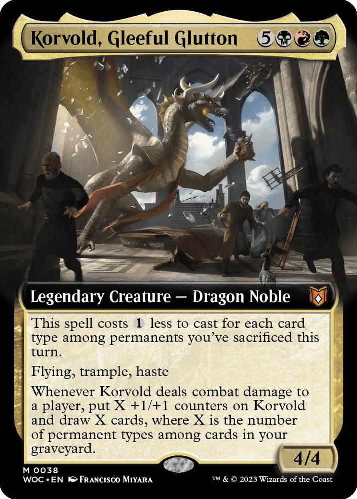 Korvold, Gleeful Glutton (Extended Art) 38 card from Commander: Wilds of Eldraine