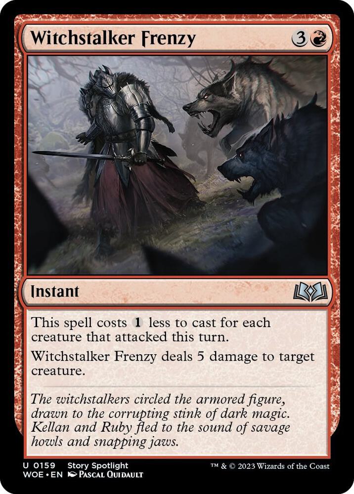 Witchstalker Frenzy 159 card from Wilds of Eldraine