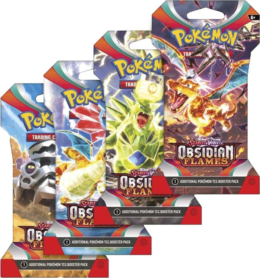Obsidian Flames Sleeved Booster Pack Art Bundle [Set of 4] card from SV03: Obsidian Flames