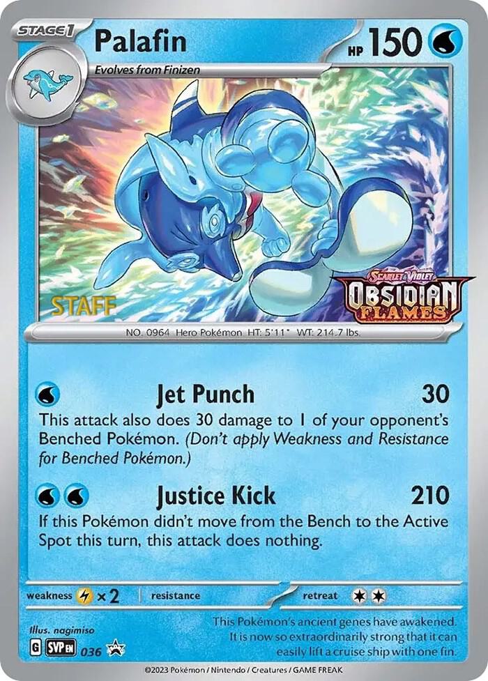 Palafin (Prerelease) [Staff] 036 card from SV: Scarlet & Violet Promo Cards