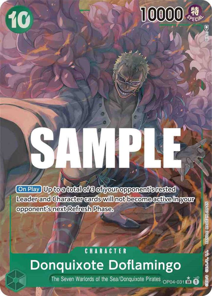 Donquixote Doflamingo (Alternate Art) OP04-031 card from Kingdoms of Intrigue