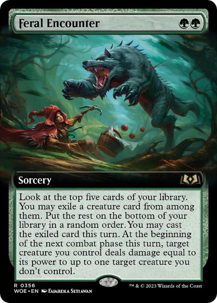 Feral Encounter (Extended Art) 356 card from Wilds of Eldraine