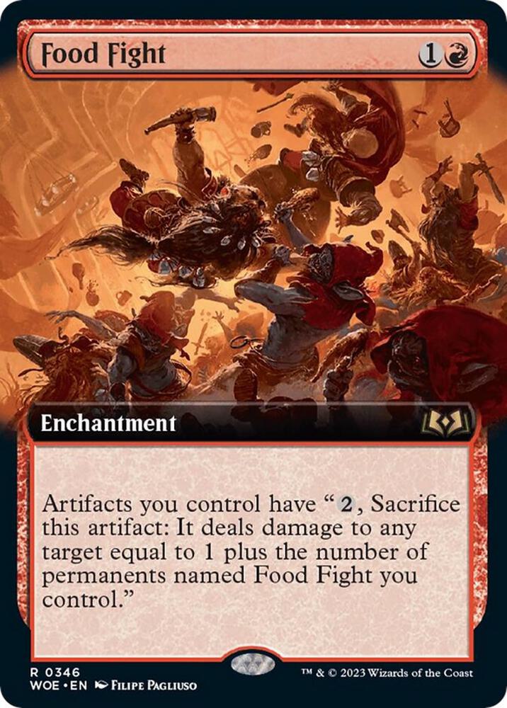 Food Fight (Extended Art) 346 card from Wilds of Eldraine