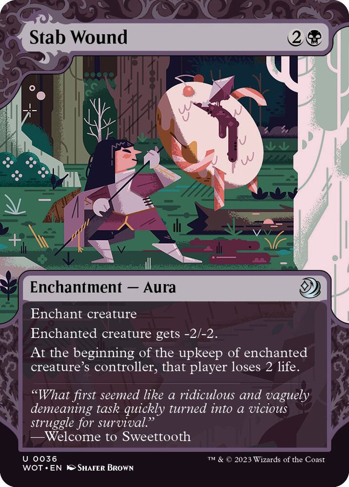 Stab Wound 36 card from Wilds of Eldraine: Enchanting Tales