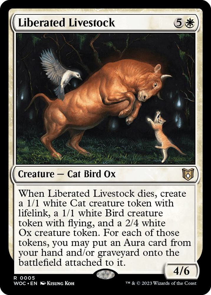 Liberated Livestock 5 card from Commander: Wilds of Eldraine