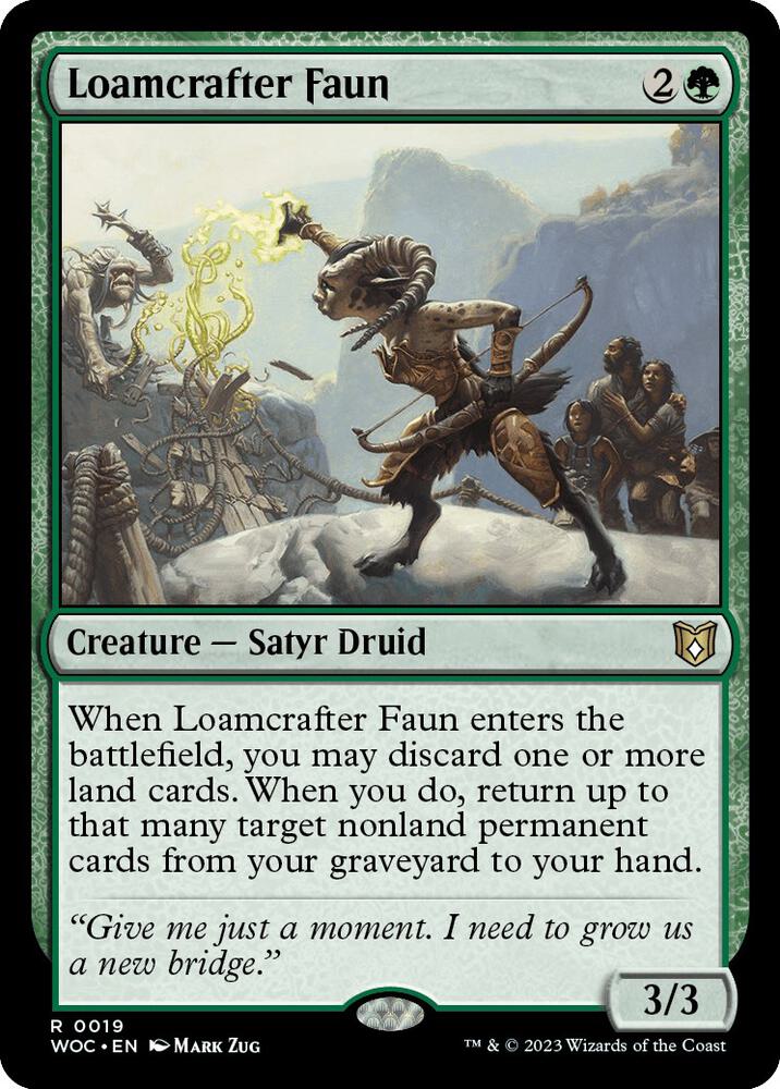 Loamcrafter Faun 19 card from Commander: Wilds of Eldraine