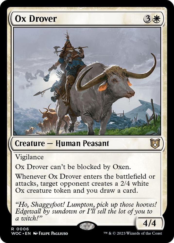 Ox Drover 6 card from Commander: Wilds of Eldraine