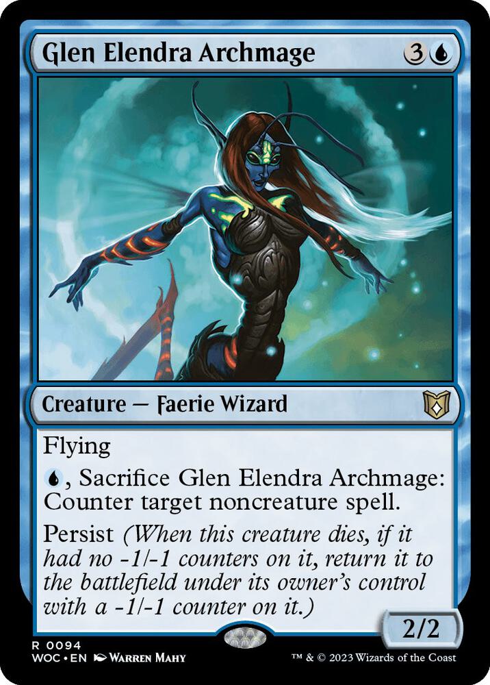 Glen Elendra Archmage 94 card from Commander: Wilds of Eldraine
