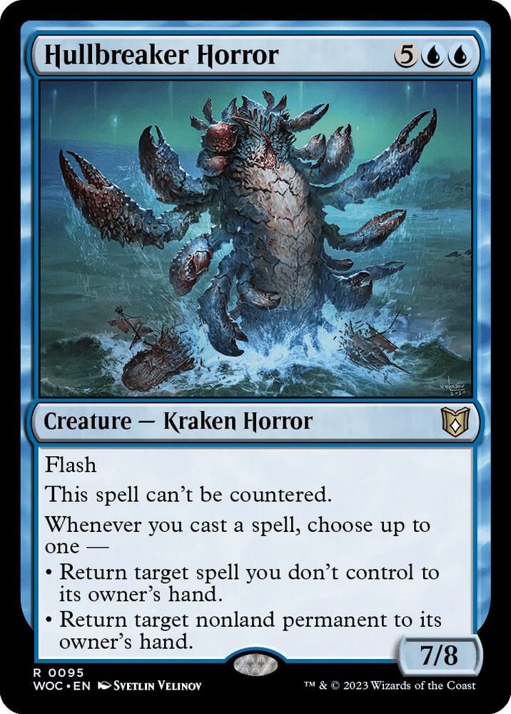 Hullbreaker Horror 95 card from Commander: Wilds of Eldraine