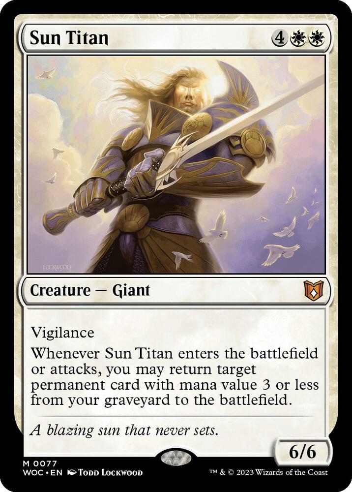 Sun Titan 77 card from Commander: Wilds of Eldraine