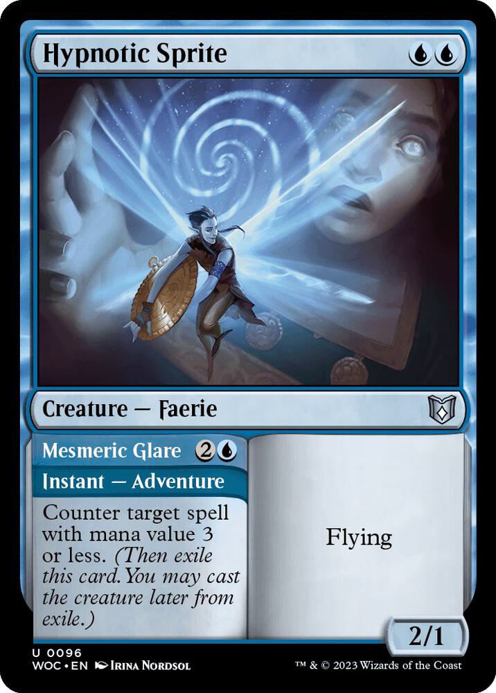 Hypnotic Sprite 96 card from Commander: Wilds of Eldraine