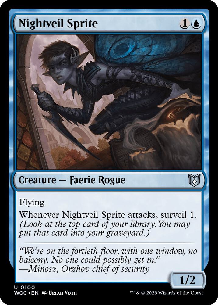 Nightveil Sprite 100 card from Commander: Wilds of Eldraine