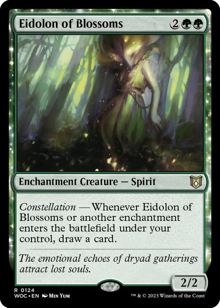 Eidolon of Blossoms 124 card from Commander: Wilds of Eldraine