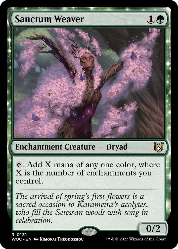 Sanctum Weaver 131 card from Commander: Wilds of Eldraine