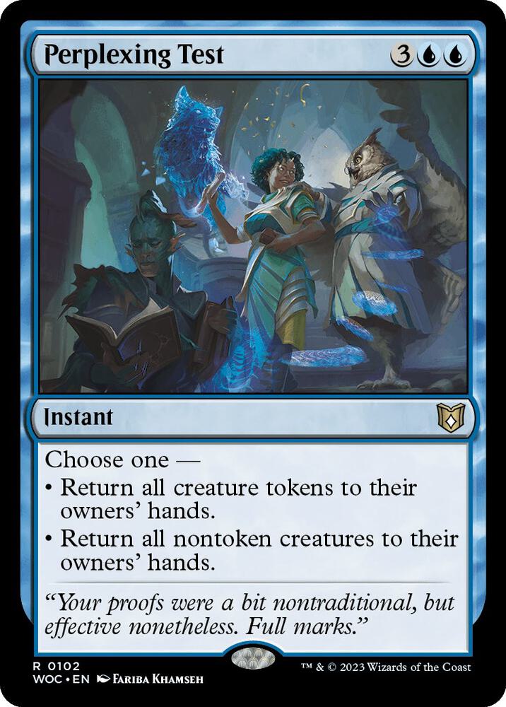 Perplexing Test 102 card from Commander: Wilds of Eldraine