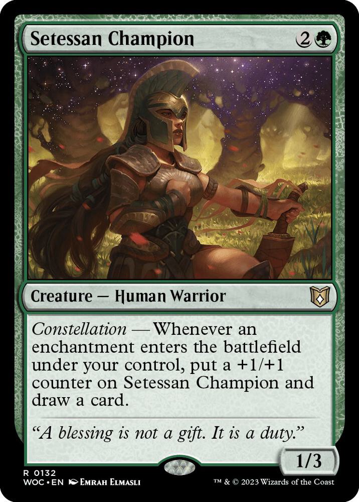 Setessan Champion 132 card from Commander: Wilds of Eldraine