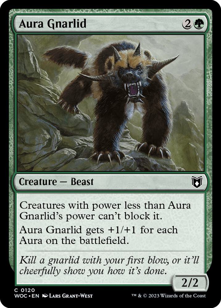 Aura Gnarlid 120 card from Commander: Wilds of Eldraine