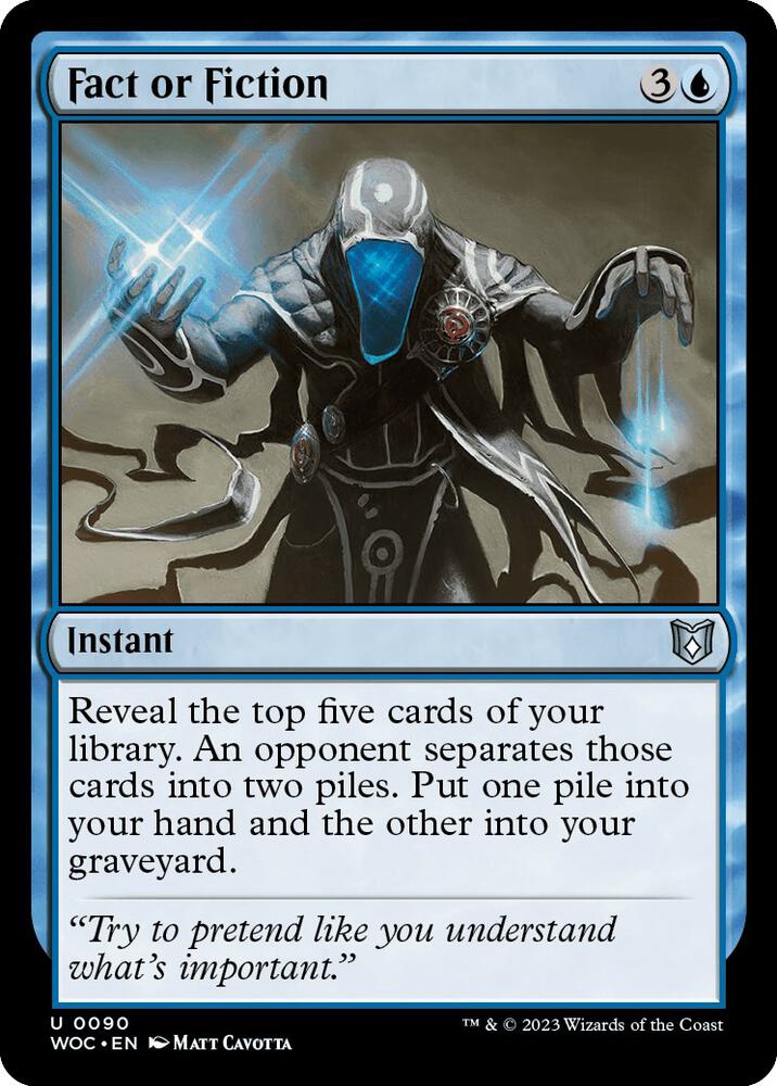 Fact or Fiction 90 card from Commander: Wilds of Eldraine