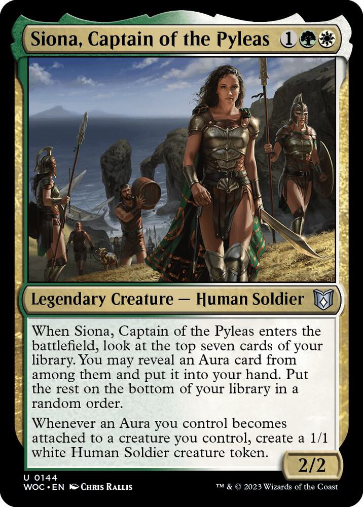 Siona, Captain of the Pyleas 144 card from Commander: Wilds of Eldraine