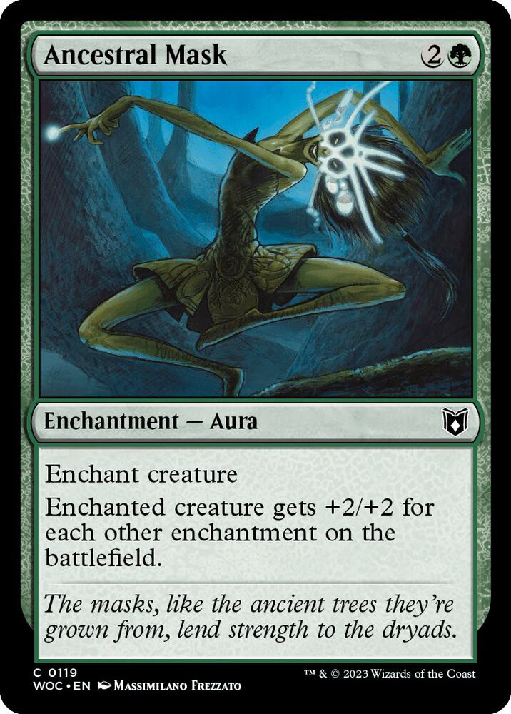 Ancestral Mask 119 card from Commander: Wilds of Eldraine