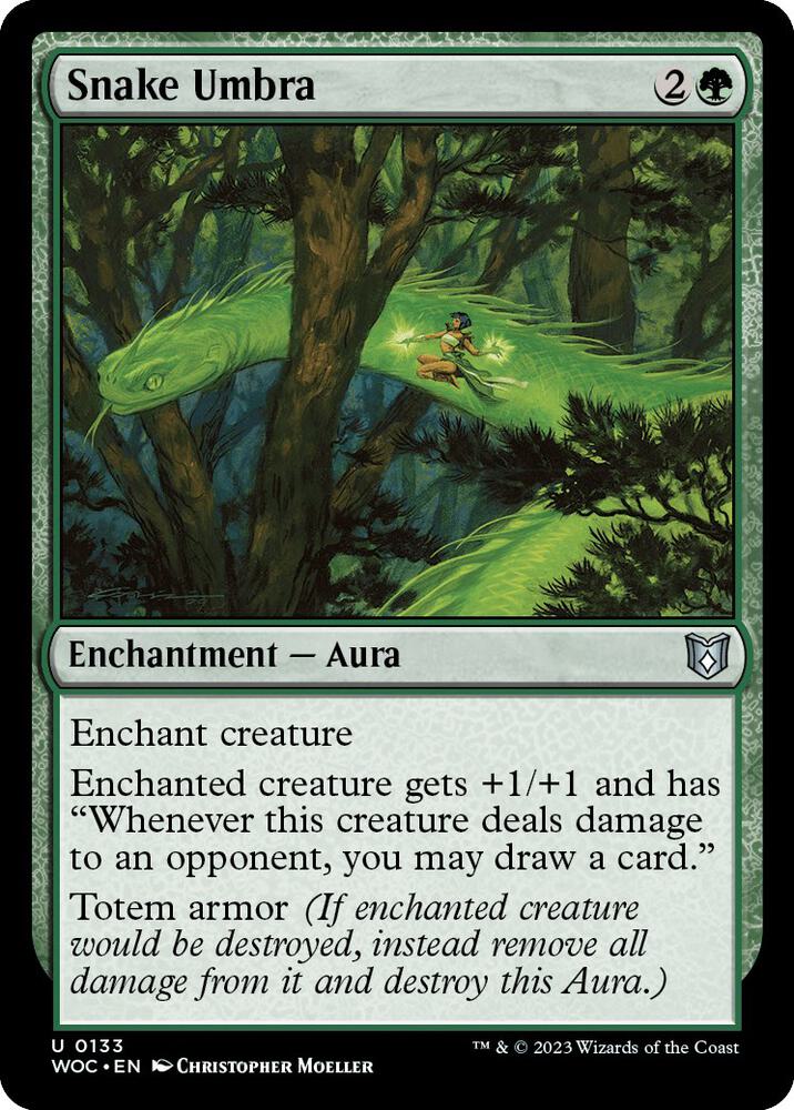 Snake Umbra 133 card from Commander: Wilds of Eldraine