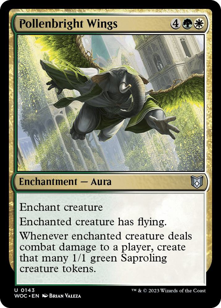 Pollenbright Wings 143 card from Commander: Wilds of Eldraine