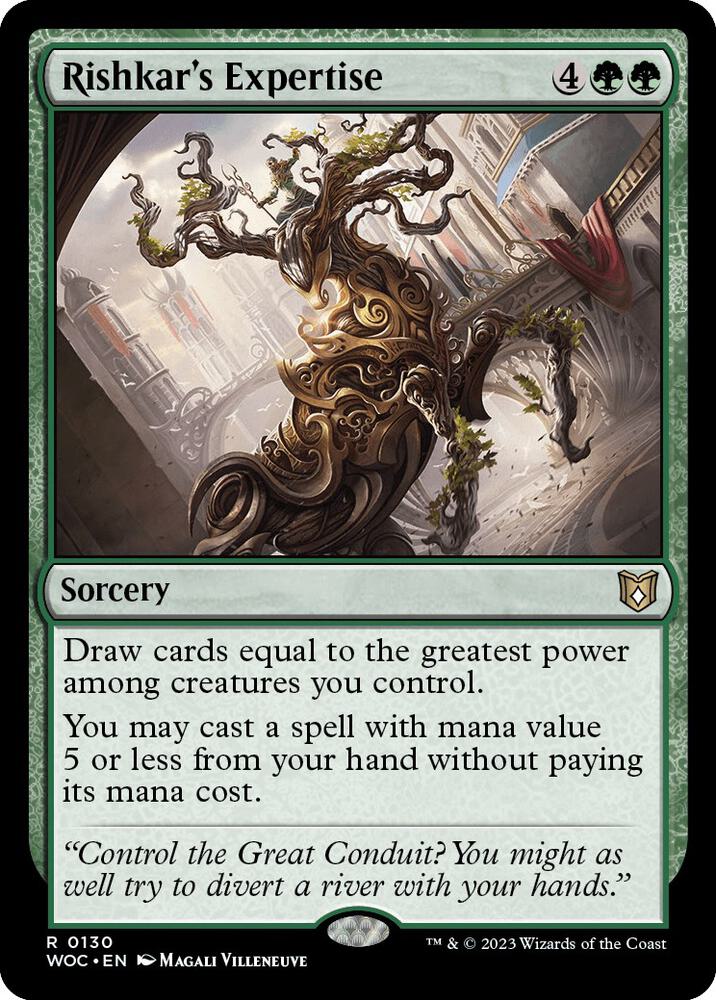 Rishkar's Expertise 130 card from Commander: Wilds of Eldraine