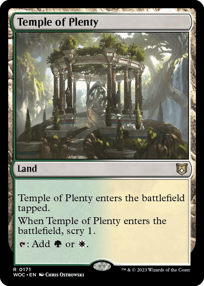 Temple of Plenty 171 card from Commander: Wilds of Eldraine