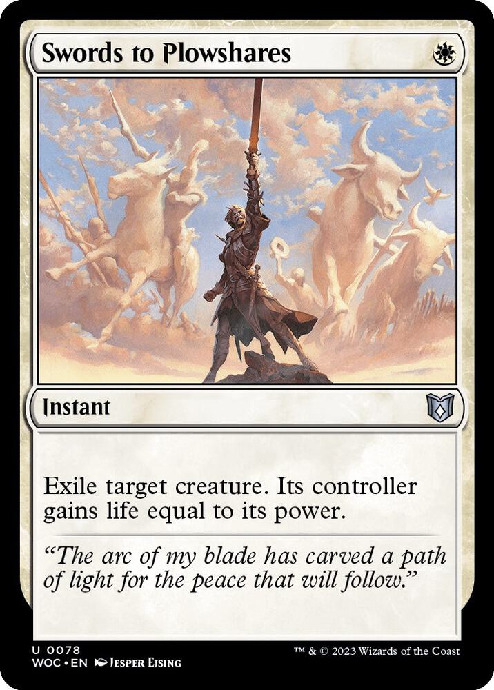 Swords to Plowshares 78 card from Commander: Wilds of Eldraine