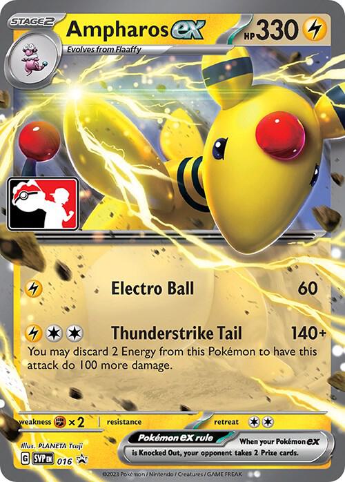 Ampharos ex 016 card from Prize Pack Series Cards