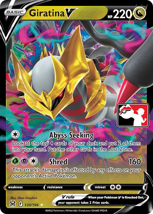 Giratina V 130/196 card from Prize Pack Series Cards