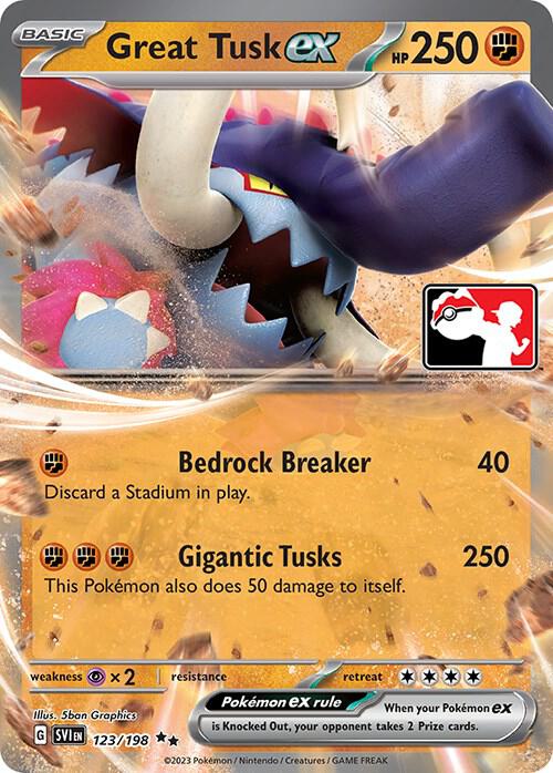 Great Tusk ex 123/198 card from Prize Pack Series Cards