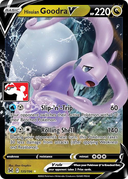 Hisuian Goodra V 135/196 card from Prize Pack Series Cards