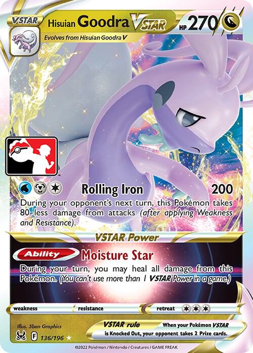 Hisuian Goodra VSTAR 136/196 card from Prize Pack Series Cards