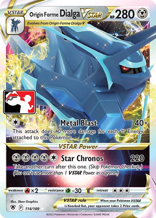 Origin Forme Dialga VSTAR 114/189 card from Prize Pack Series Cards