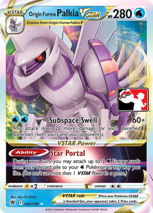 Origin Forme Palkia VSTAR 040/189 card from Prize Pack Series Cards