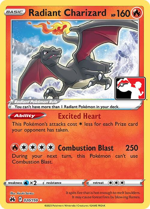 Radiant Charizard 020/159 card from Prize Pack Series Cards