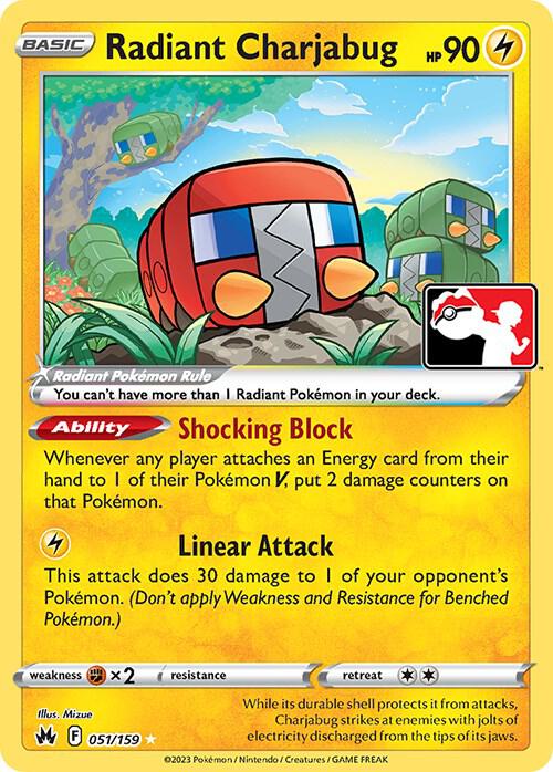 Radiant Charjabug 051/159 card from Prize Pack Series Cards