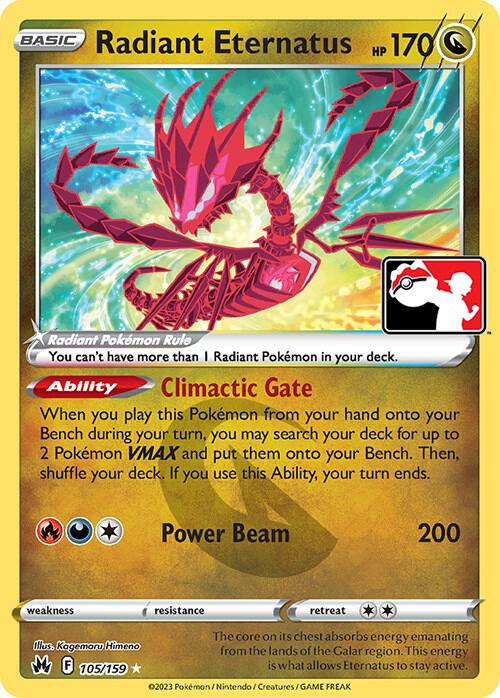 Radiant Eternatus 105/159 card from Prize Pack Series Cards