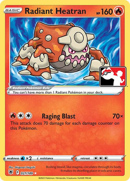 Radiant Heatran 027/189 card from Prize Pack Series Cards