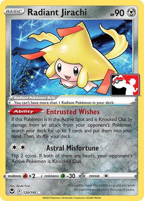 Radiant Jirachi 120/195 card from Prize Pack Series Cards
