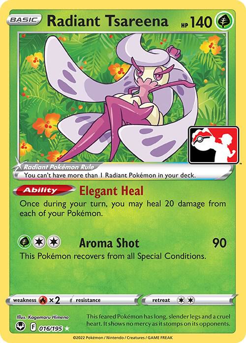 Radiant Tsareena 016/195 card from Prize Pack Series Cards