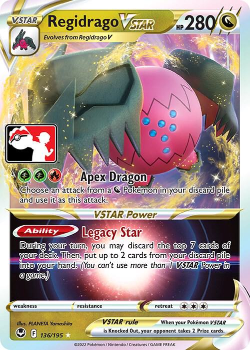 Regidrago VSTAR 136/195 card from Prize Pack Series Cards